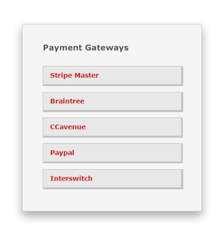 Multiple payment gateways